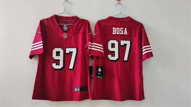 Womens San Francisco 49ers #97 Nick Bosa Red Alternate Vapor Stitched Jersey->women nfl jersey->Women Jersey